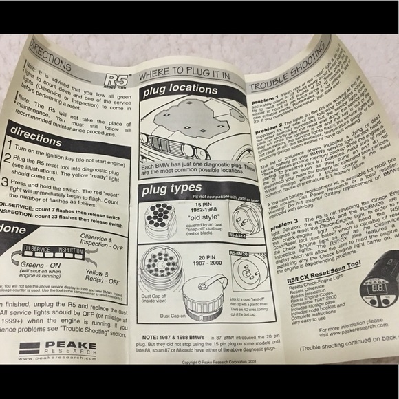 PEAKE RESEARCH R5 BMW SERVICE LIGHT RESET TOOL - Picture 5 of 6